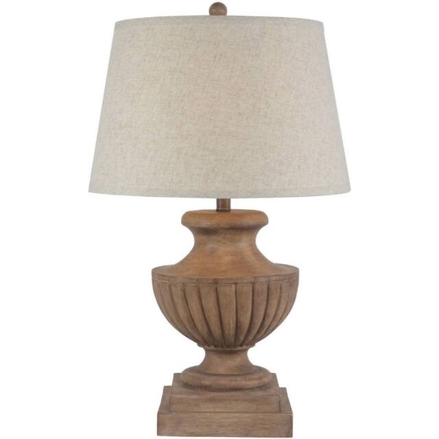 Lemon Pavilion Furniture and Decor Marbelle Table Lamp with Edged Linen Shade - L45 x W45 x H67 cm Brown - image 1