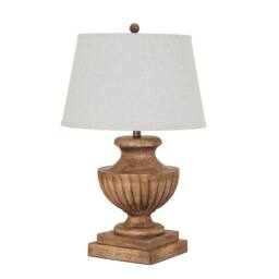 Lemon Pavilion Furniture and Decor Marbelle Table Lamp with Edged Linen Shade - L45 x W45 x H67 cm Brown - thumbnail 2