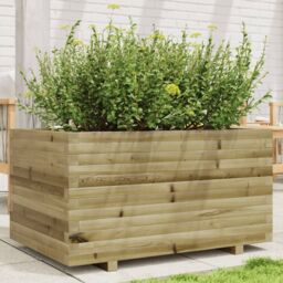 Berkfield Home Garden Planter 90x60x49.5 cm Impregnated Wood Pine in Brown - thumbnail 1