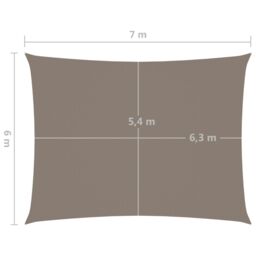 Berkfield Home Sunshade Sail Oxford Fabric Rectangular 6x7 m Taupe in Beige - thumbnail 6