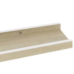 Berkfield Home Wall Shelves 4 pcs White & Sonoma Oak 60x9x3 cm in Natural - Size: 60 x 9 x 3 cm - thumbnail 7