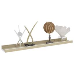 Berkfield Home Wall Shelves 4 pcs White & Sonoma Oak 60x9x3 cm in Natural - Size: 60 x 9 x 3 cm