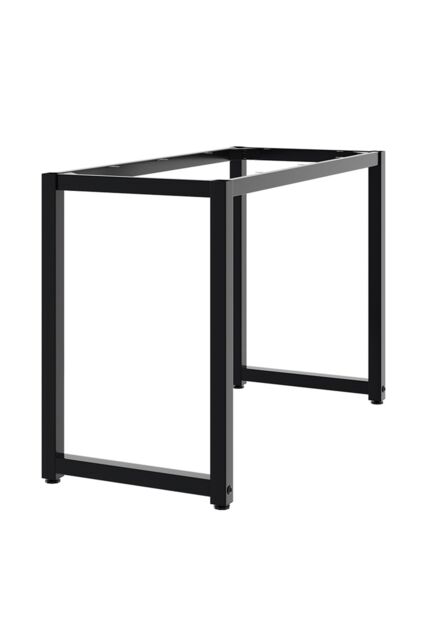 Living and Home Black Square Metal Desk Frame Desk Base w/ Adjustable Plastic Table Foot Protectors for Home, Kitchen, DIY Dining Table, 110cm W x - image 1