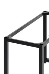 Living and Home Black Square Metal Desk Frame Desk Base w/ Adjustable Plastic Table Foot Protectors for Home, Kitchen, DIY Dining Table, 110cm W x - thumbnail 5