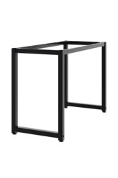 Living and Home Black Square Metal Desk Frame Desk Base w/ Adjustable Plastic Table Foot Protectors for Home, Kitchen, DIY Dining Table, 110cm W x - thumbnail 1