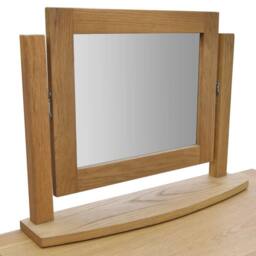 Berkfield Home Dressing Table with Stool Solid Oak Wood in Brown - thumbnail 3