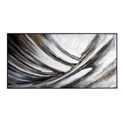 Modish Furnishing Monochrome Canvas with Gold Accents in White - thumbnail 3