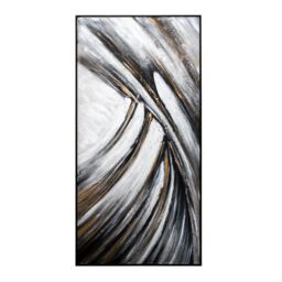 Modish Furnishing Monochrome Canvas with Gold Accents in White - thumbnail 4