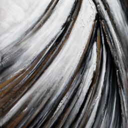 Modish Furnishing Monochrome Canvas with Gold Accents in White - thumbnail 2
