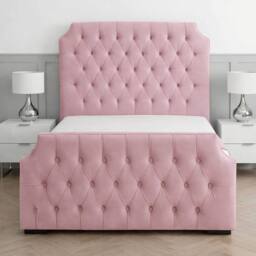 Living Comfort Bedz Westminster Plush Upholstered Bed Slatted Base with 48Inch Headboard in Pink - Size: King - thumbnail 2