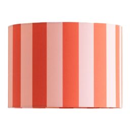 ValueLights Callie Colour Clash Orange & Pink Stripe Drum Lamp Shade with Bulb - Size: Small - thumbnail 2