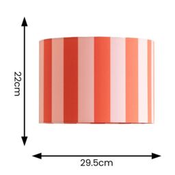 ValueLights Callie Colour Clash Orange & Pink Stripe Drum Lamp Shade with Bulb - Size: Small - thumbnail 5
