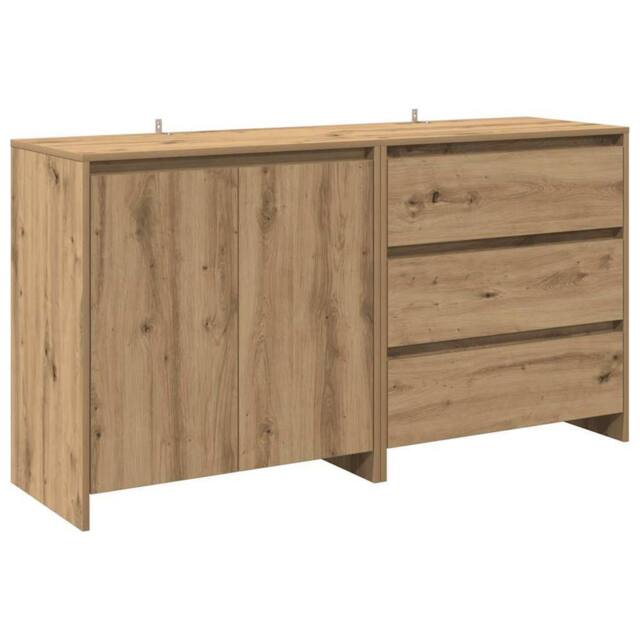 Berkfield Home 2 Piece Sideboard Artisan Oak Engineered Wood in Brown - image 1