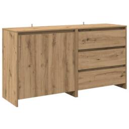 Berkfield Home 2 Piece Sideboard Artisan Oak Engineered Wood in Brown - thumbnail 1
