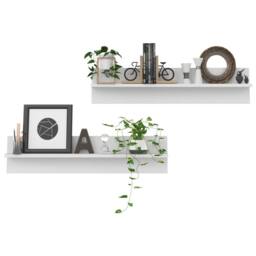 Berkfield Home Wall Shelf 2 pcs White 80x11.5x18 cm Engineered Wood - thumbnail 7
