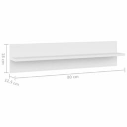 Berkfield Home Wall Shelf 2 pcs White 80x11.5x18 cm Engineered Wood - thumbnail 9