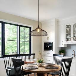 Living and Home Industrial Black Iron Pendant Light for Kitchen & Living Room - thumbnail 3