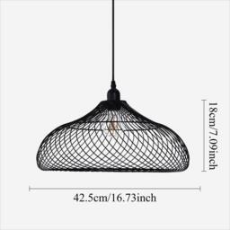 Living and Home Industrial Black Iron Pendant Light for Kitchen & Living Room - thumbnail 6