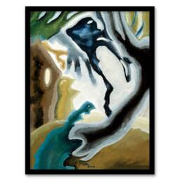 Artery8 Barnyard Fantasy Abstract Landscape Dove Framed Wall Art Print - Size: A4 - thumbnail 1