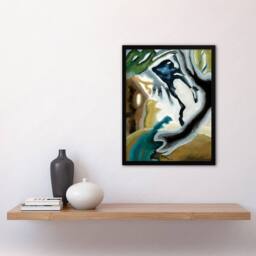 Artery8 Barnyard Fantasy Abstract Landscape Dove Framed Wall Art Print - Size: A4 - thumbnail 2