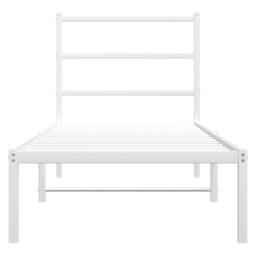 Berkfield Home Metal Bed Frame without Mattress with Headboard White 75x190cm - Size: 75x190 cm - thumbnail 5