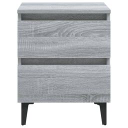 Berkfield Home Bed Cabinets with Metal Legs 2 pcs Grey Sonoma 40x35x50 cm - Size: 40 x 35 x 50 cm - thumbnail 3
