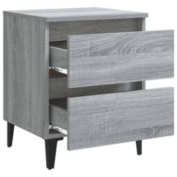 Berkfield Home Bed Cabinets with Metal Legs 2 pcs Grey Sonoma 40x35x50 cm - Size: 40 x 35 x 50 cm - thumbnail 6