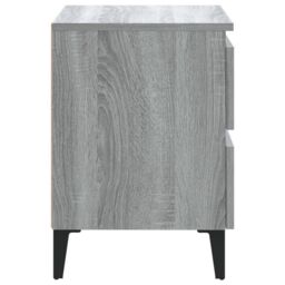 Berkfield Home Bed Cabinets with Metal Legs 2 pcs Grey Sonoma 40x35x50 cm - Size: 40 x 35 x 50 cm - thumbnail 5