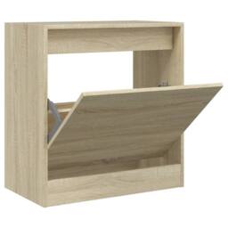 Berkfield Home Shoe Cabinet Sonoma Oak 60x34x63.5 cm Engineered Wood in Light Tan