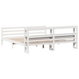 Berkfield Home Bed Frame with Headboard without Mattress White 200x200 cm in Brown - thumbnail 6
