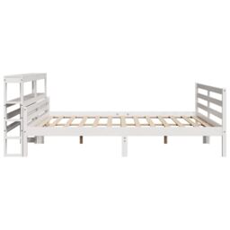 Berkfield Home Bed Frame with Headboard without Mattress White 200x200 cm in Brown - thumbnail 5
