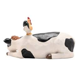 Country Living Resin Chicken & Cow Ornament in White - thumbnail 5