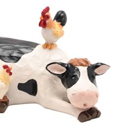 Country Living Resin Chicken & Cow Ornament in White - thumbnail 3