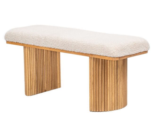 Nordlys Scandinavian Wood Entryway Bench in White - image 1