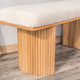 Nordlys Scandinavian Wood Entryway Bench in White - thumbnail 4
