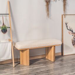 Nordlys Scandinavian Wood Entryway Bench in White - thumbnail 3