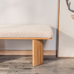 Nordlys Scandinavian Wood Entryway Bench in White - thumbnail 8