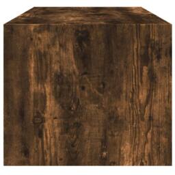 Berkfield Home Modern Coffee Table with Glass Doors Smoked Oak 102x50x42 cm in Brown - Size: 102 x 50 x 42 cm - thumbnail 7