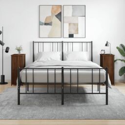 Berkfield Home Bedside Cabinets 2 pcs Brown Oak 32x42x80 cm Engineered Wood - Size: 32 x 42 x 80 cm - thumbnail 1