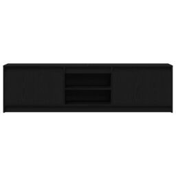 Berkfield Home TV Cabinet with LED Strip Lights with Storage with Door Black 180 x 34 x 50 cm - thumbnail 6
