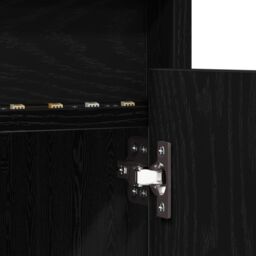 Berkfield Home TV Cabinet with LED Strip Lights with Storage with Door Black 180 x 34 x 50 cm - thumbnail 9