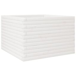 Berkfield Home Garden Planter White 70x70x45.5 cm Solid Wood Pine - thumbnail 2