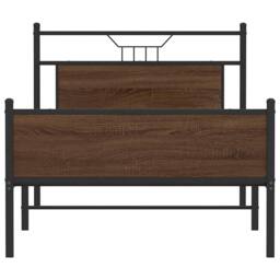 Berkfield Home Durable Bed Frame without Mattress Brown Oak 107x203 cm Engineere - thumbnail 6