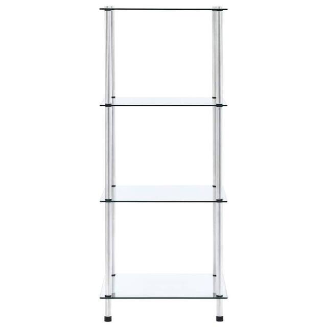 Berkfield Home 4-Tier Shelf Transparent 40x40x100 cm Tempered Glass in Clear - Size: 40 x 40 x 100 cm - image 1
