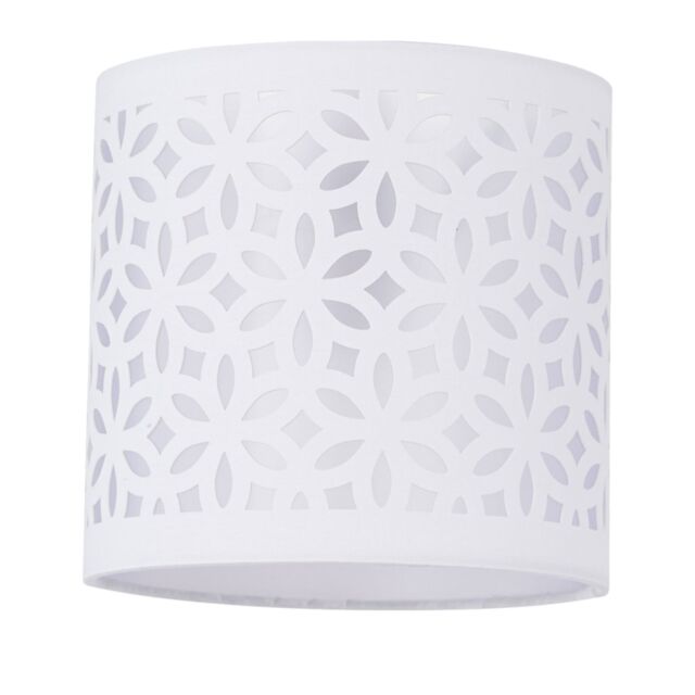 First Choice Lighting White Laser Cut 15.5cm Table Lamp Shade - image 1