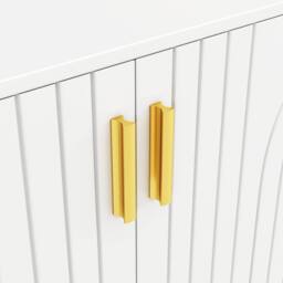 BTM Sideboard with wave design handles & feet for elegant dining area in White - thumbnail 9