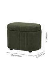Living and Home Modern Corduroy Storage Ottoman with Plastic Legs in Green - thumbnail 4