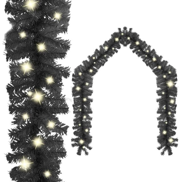 Berkfield Home Christmas Garland with LED Lights 10 m Black - image 1