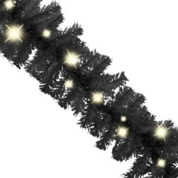 Berkfield Home Christmas Garland with LED Lights 10 m Black - thumbnail 3