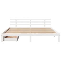 Berkfield Home Bed Frame with Drawers without Mattress White 200x200 cm - thumbnail 4